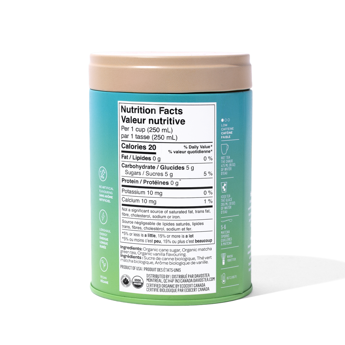 Organic Vanilla Matcha Tea Tin  more detail 