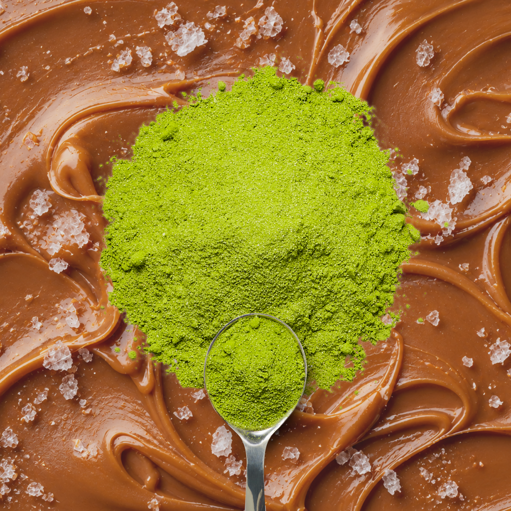 Matcha au caramel salé