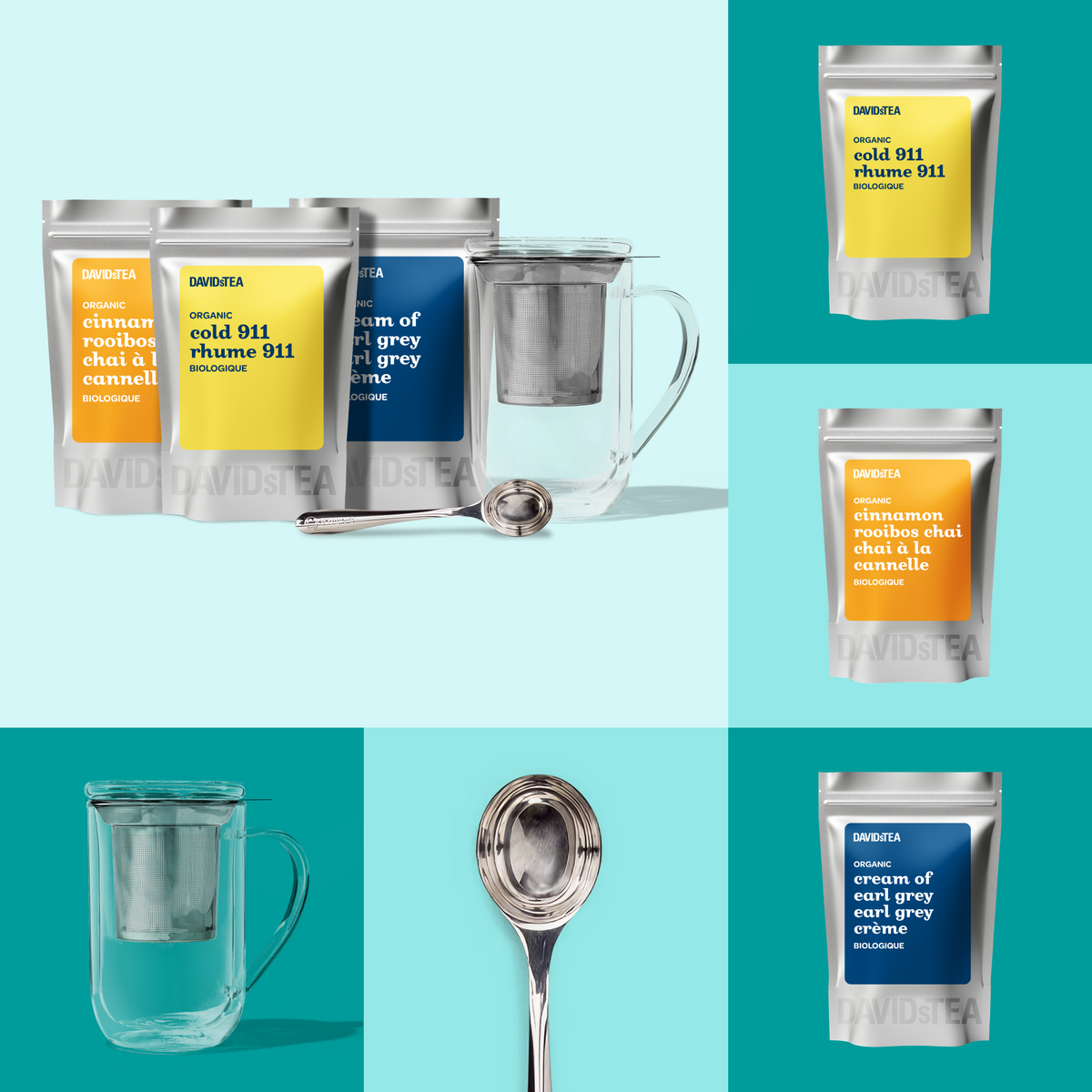 Welcome Starter Kit Tea Bundle with tea, cup and spoon