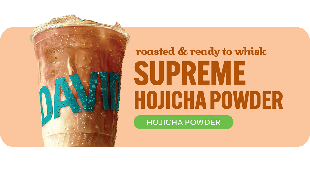 Cup of creamy hojicha nutty and delcious