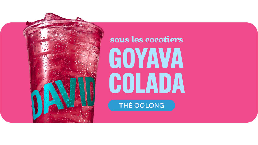 Thé oolong Goyava Colada servi sur glace.