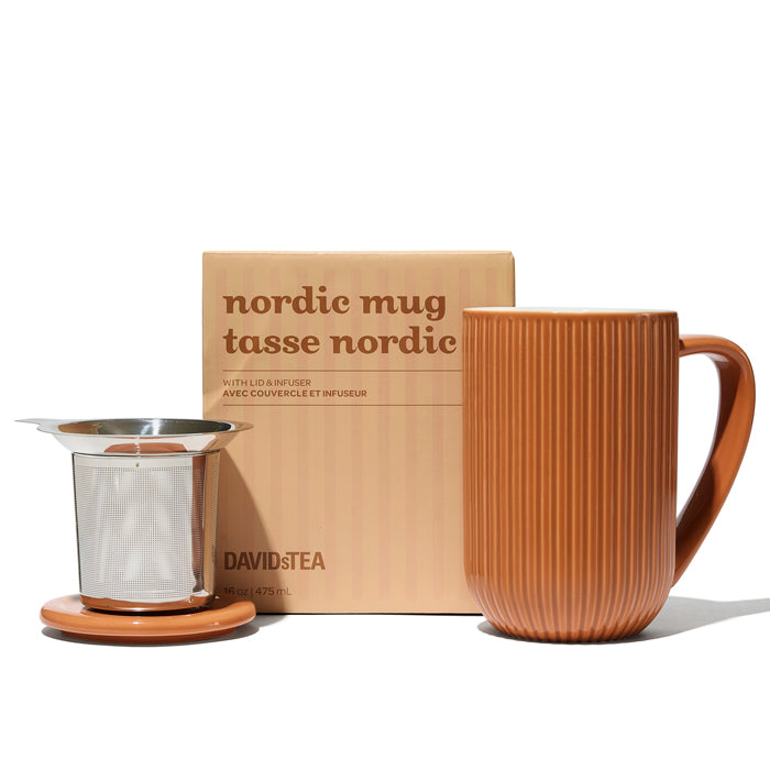 Churro Brown Ribbed Nordic Mug  front view