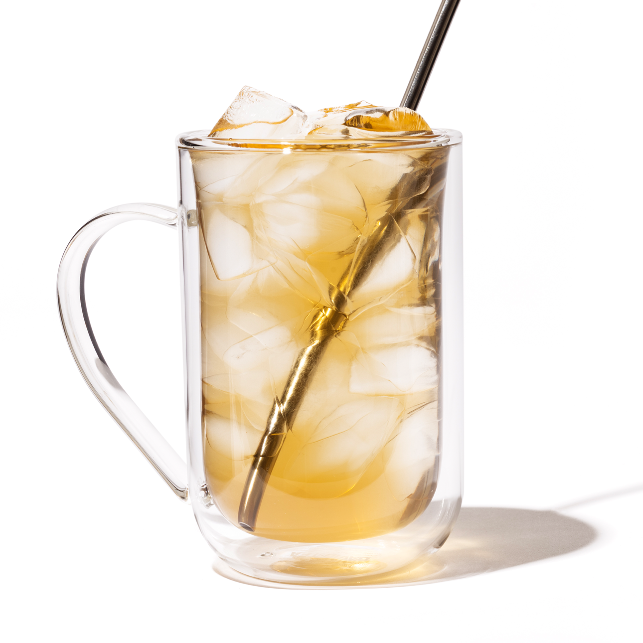 electric lemonade iced drink with straw