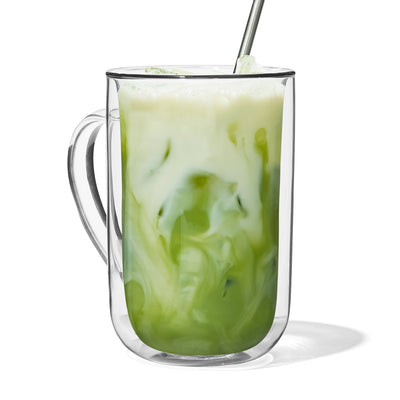Chai Matcha Tea latte with straw