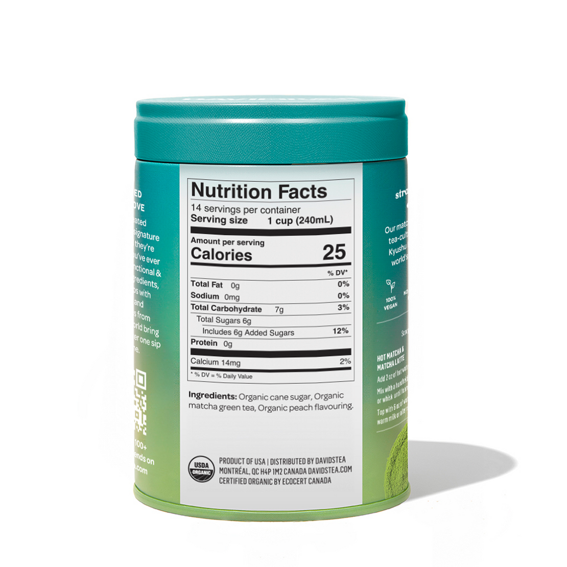 Organic Peach Matcha Tea Tin  more detail 