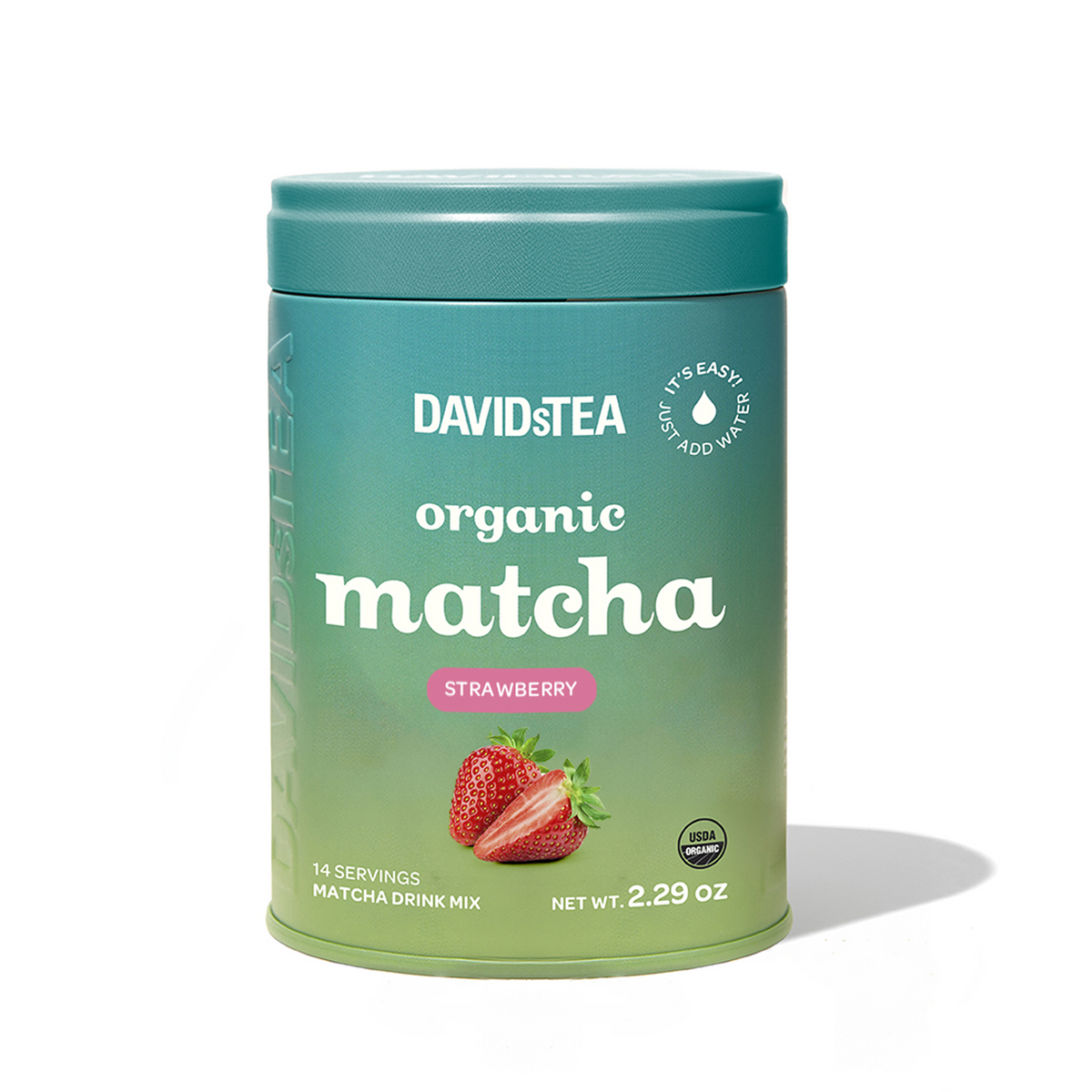 Organic Strawberry Matcha Limited Edition Tin Matcha Drink Mix front view
